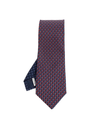 Ferragamo Gancini chilli-print tie - Blue