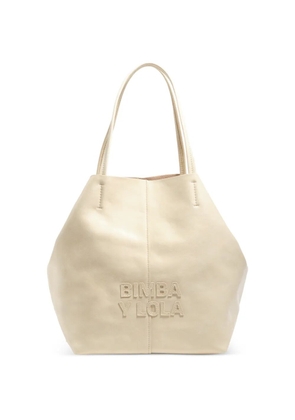 Bimba y Lola large embossed-logo shoulder bag - Neutrals