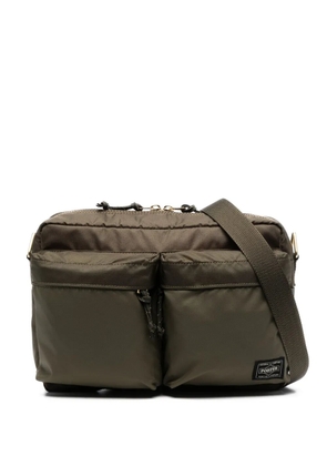 Porter-Yoshida & Co. logo-patch messenger bag - Green