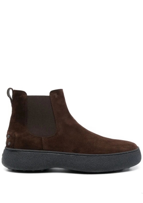 Tod's flatform ankle boots - Brown