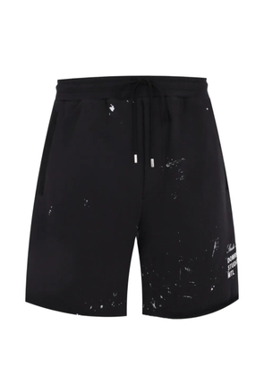 DOMREBEL paint-splatter logo-print shorts - Black