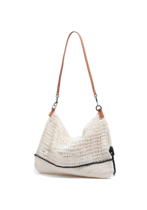 Bimba y Lola medium crochet-knit shoulder bag - White