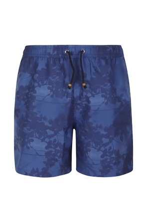 ESCAPISTA floral-print drawstring swim shorts - Blue