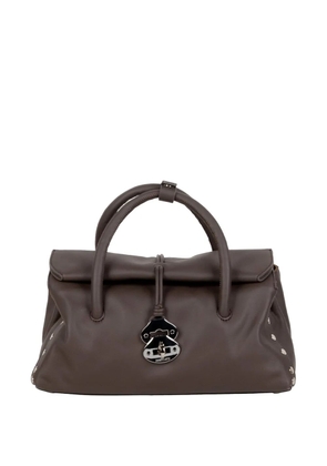 Zanellato small Dotta stud-embellished tote bag - Brown