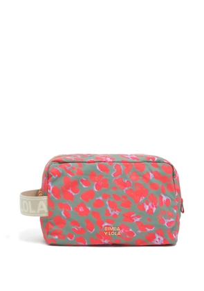 Bimba y Lola leopard-print make-up bag - Green