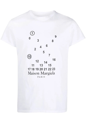 Maison Margiela numbers-motif cotton T-shirt - White