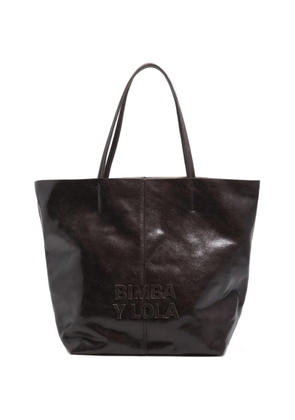 Bimba y Lola large logo-detail tote bag - Brown
