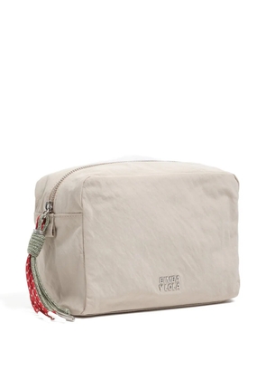 Bimba y Lola large logo-lettering rope-puller make up bag - Neutrals