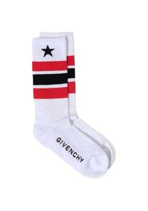 Givenchy star-pattern striped socks - White