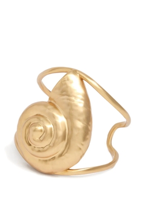 Bimba y Lola shell-motif hammered cuff bracelet - Gold