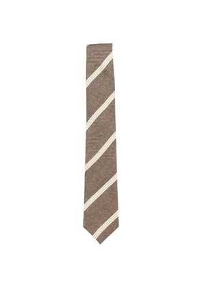GIERRE MILANO stripe-pattern silk tie - Brown