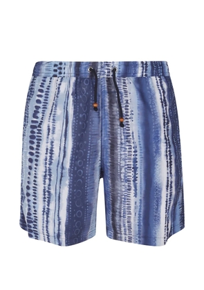 ESCAPISTA tie-dye drawstring swim shorts - Blue