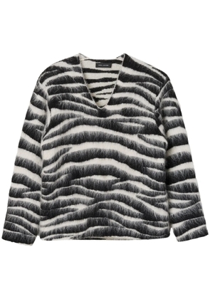 Marc Jacobs brushed zebra-intarsia jumper - Black