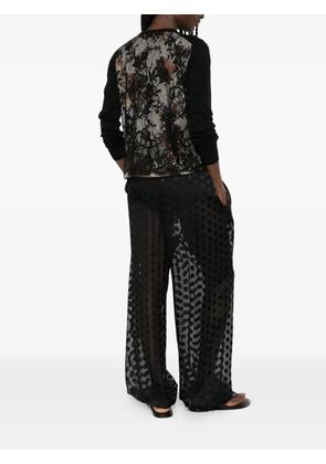 Quetsche lace-panel sweater - Black