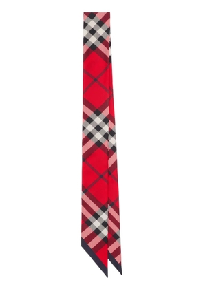 Burberry check-print silk skinny scarf - Red