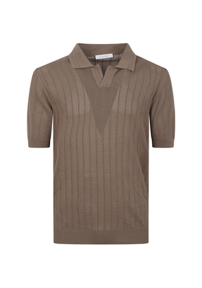 Cruciani ribbed-knit T-shirt - Brown