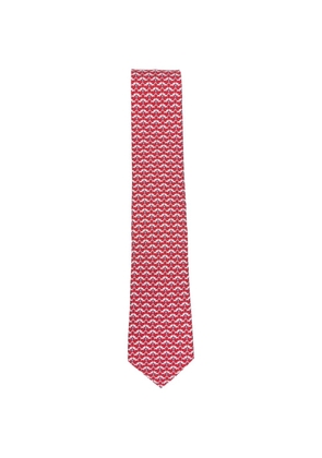 Ferragamo fox-pattern silk tie - Red