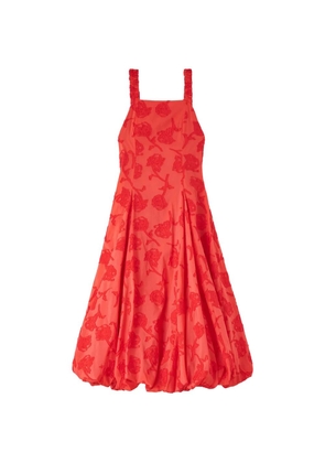 GANNI fil-coupé balloon-hem dress - Red