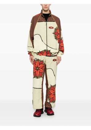 Pantofola D'oro x Thebe Magugu graphic-print high-neck jacket - Neutrals