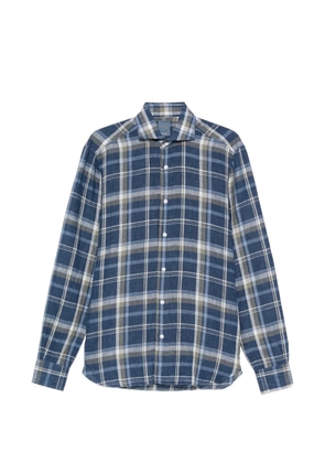 Barba plaid long-sleeve shirt - Blue