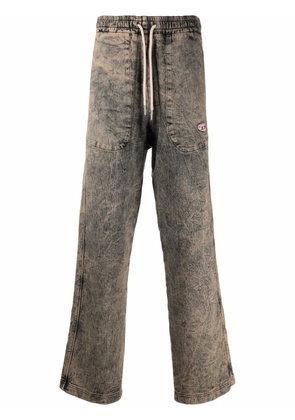 Diesel acid-wash straight-leg trousers - Brown