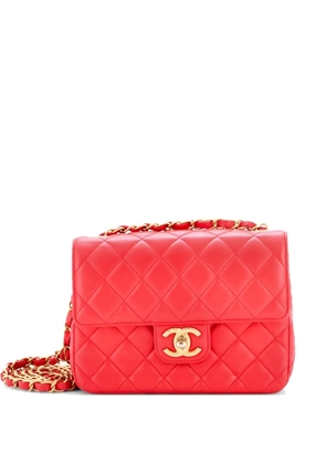 CHANEL Pre-Owned Square Classic Single Flap Bag Quilted Lambskin Mini crossbody bag - Red