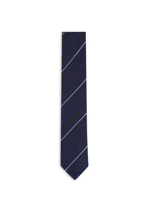Canali striped silk tie - Blue