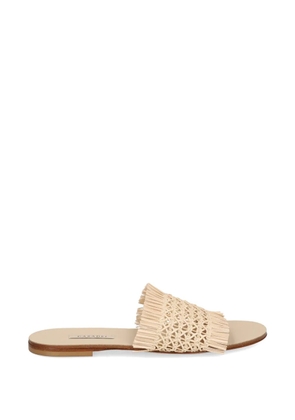 Casadei woven fringe-detail sandals - Neutrals
