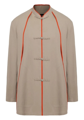 Shanghai Tang piped-trim Tang jacket - Neutrals
