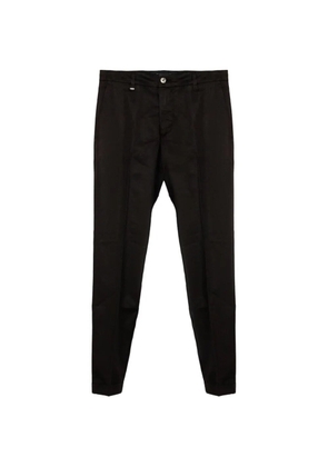 Fay pressed-crease slim-fit cotton trousers - Brown