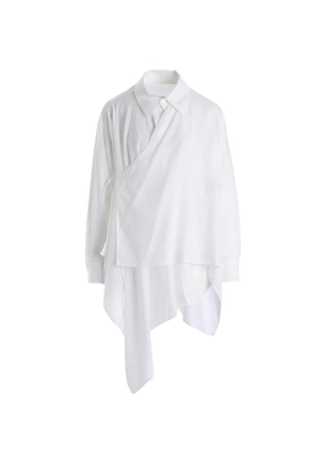 Yohji Yamamoto asymmetric wrap shirt - White