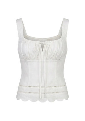 Nicholas Ebba lattice-trim top - White