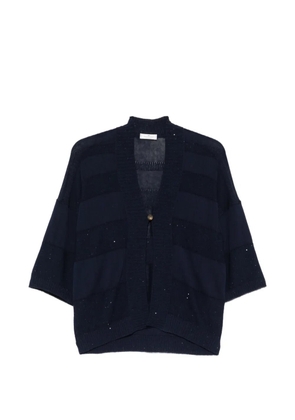 PANICALE sequin-embellished striped cardigan - Blue
