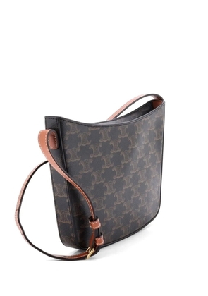 Celine Pre-Owned Croque Triomphe Coated Canvas Medium hobo bag - Brown