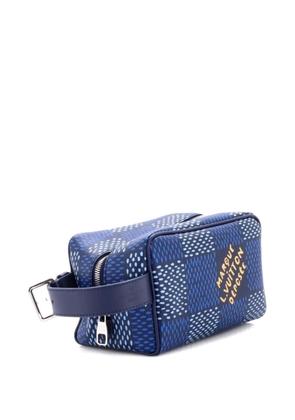Louis Vuitton Pre-Owned Locker Dopp Kit Limited Edition Damier Heritage Canvas pouch - Blue