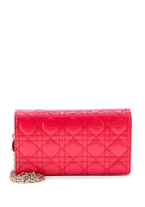 Christian Dior Pre-Owned Lady Dior Chain Pouch Cannage Quilt Patent crossbody bag - Pink