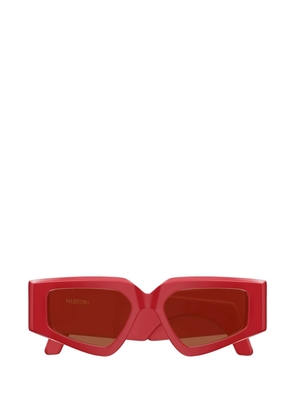 VALENTINO GARAVANI EYEWEAR geometric-frame sunglasses - Red
