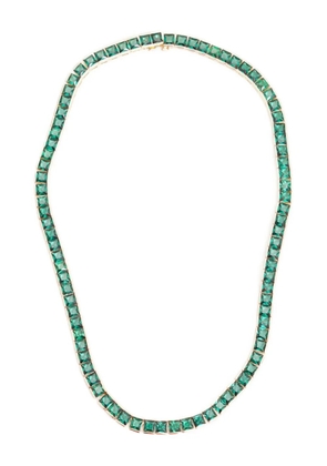 Izabel Display square-zirconia tennis necklace - Green