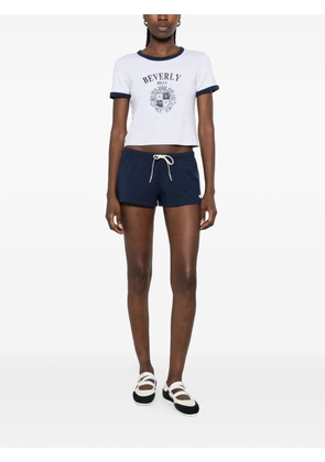 Sporty & Rich logo-print ringer T-shirt - Grey