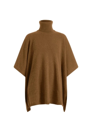 LINNEA LUND Angela roll-neck loose poncho - Brown