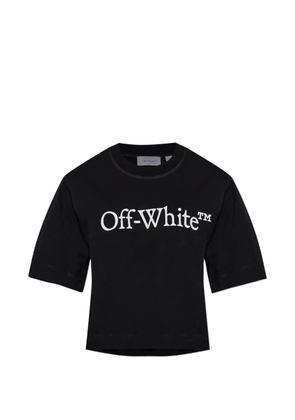 Off-White logo-print cropped T-shirt - Black