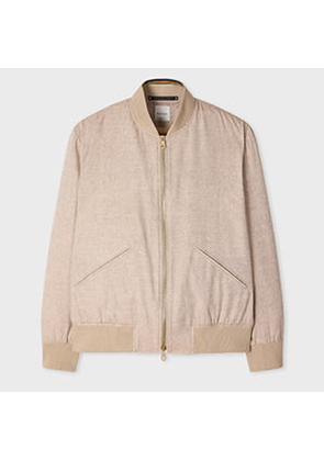 Paul Smith Sand Linen-Silk Bomber Jacket Brown