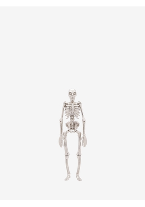 McQueen Dancing Skeleton Pin Brooch - Silver - Men