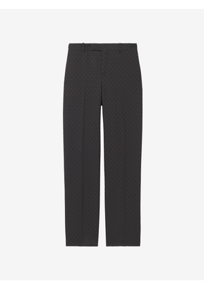McQueen Skull Jacquard Tailored Trousers - Brown - Men - 42