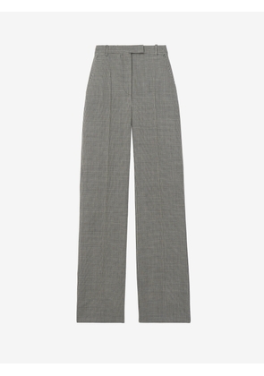 McQueen Gingham Check Tailored Trousers - Black - Women - 8