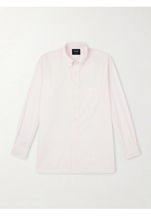 Drake's - Button-Down Collar Striped Cotton-Poplin Shirt - Men - Pink - UK/US 15