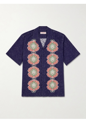 Orlebar Brown - Broderie Anglaise Cotton Shirt - Men - Blue - S
