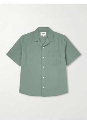 Corridor - Convertible-Collar Cotton-Hopsack Shirt - Men - Green - S
