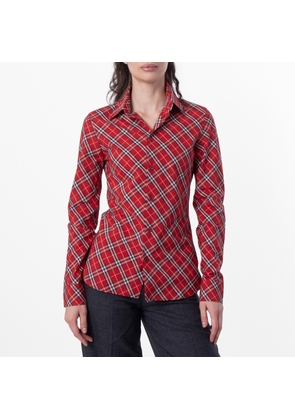 Burberry Check Cotton Cropped Shirt