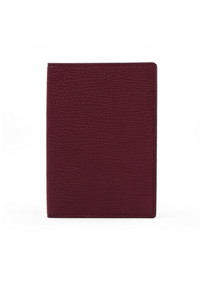 Smythson Passport Cover In Ludlow In Dark Cherry
